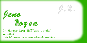 jeno mozsa business card